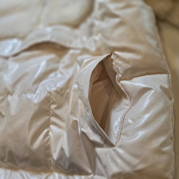 FABLETICS Nelly Mixed Media Half Zip Sherpa Pullover Jacket Ivory Quilted Small - Picture 9 of 11